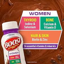 BOOST Women Balanced Nutritional Drink, Rich Chocolate, 8 fl oz (Pack of 24)