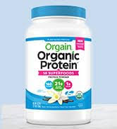 Orgain Kids Protein Powder Shake Mix, Vanilla Bean Ice Cream - 8g Grass-Fed Dairy Protein, 4g Fiber, 22 Vitamins & Minerals, Gluten Free, No Soy Ingredients, Adds Healthy Nutrients to Kids Snacks, 1lb