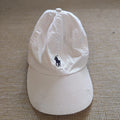 Polo Ralph Lauren Men's White Cotton Baseball Cap with Leather Strap & Pony Logo