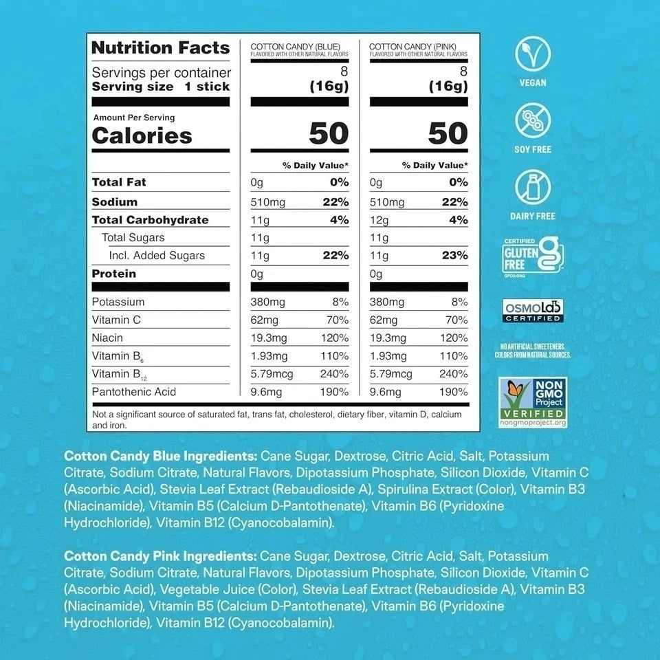 Liquid I.V. Hydration Electrolyte Drink Mix – Cotton Candy, 16-Count